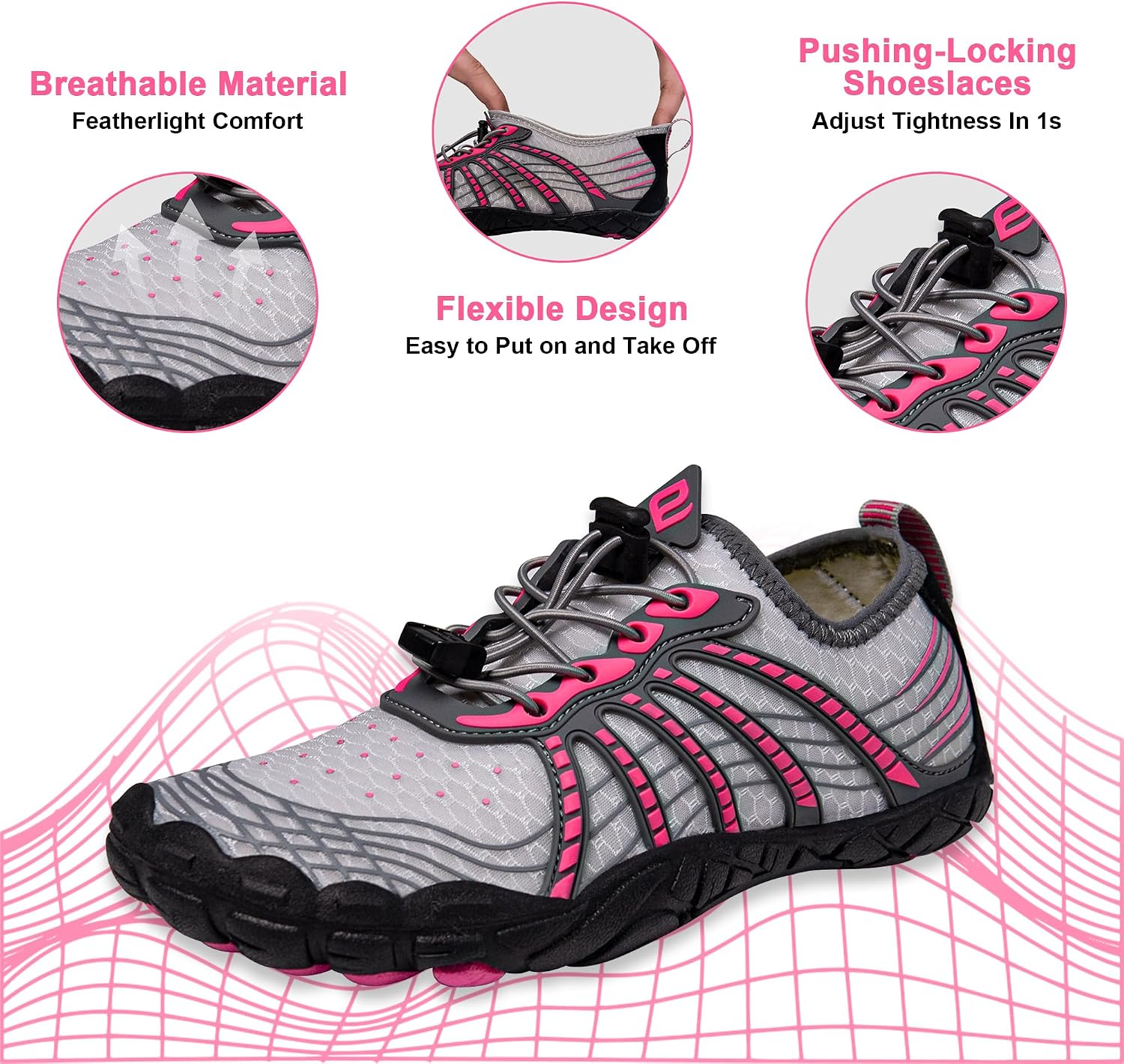 Water Shoes for Women Men, Barefoot Quick Dry Pool Shoes for Outdoor