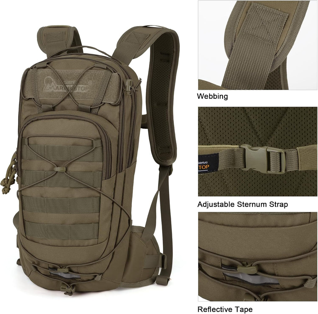 Mardingtop10L Small Tactical Molle Hydration Backpack,Cycling Backpack for Biking,Cycling and Running EDC Daypack