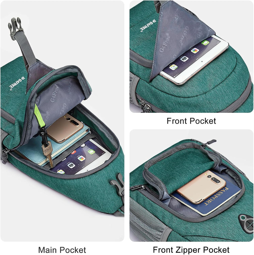 G4Free RFID Sling Bag Crossbody Backpack Small Chest Shoulder Bag Hiking Outdoor