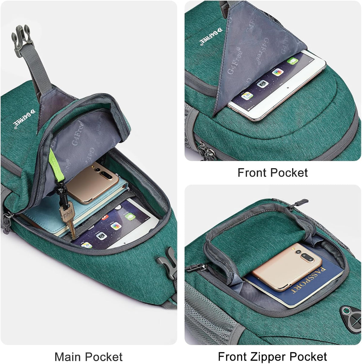 G4Free RFID Sling Bag Crossbody Backpack Small Chest Shoulder Bag Hiking Outdoor