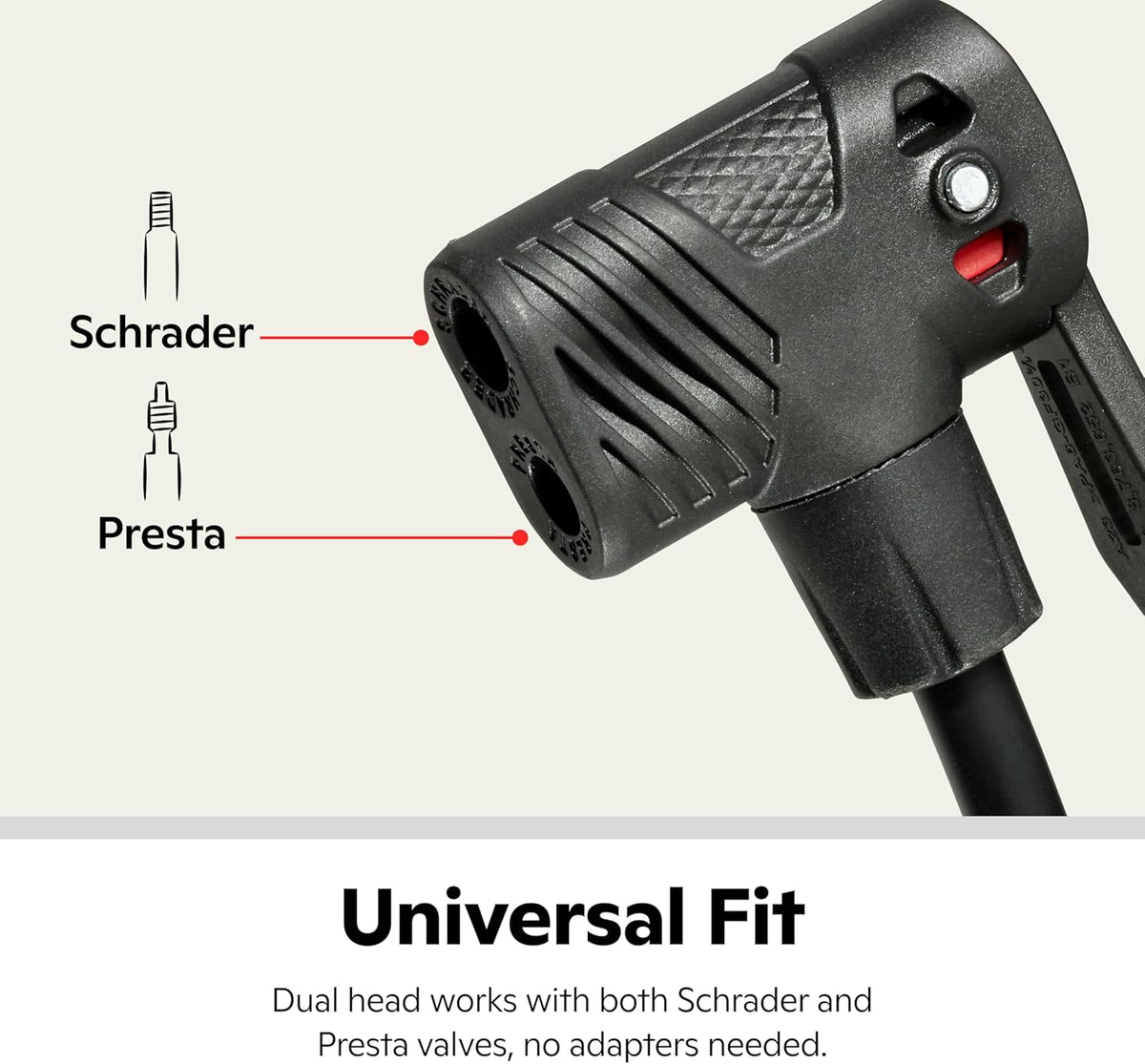 Schwinn Air Center Series or Basic Floor Pump, for a Range of Bikes, 100, 120 or 160 PSI, Soft Grip Handle, Dual Head for Schrader and Presta Valves, Manual Air Pump
