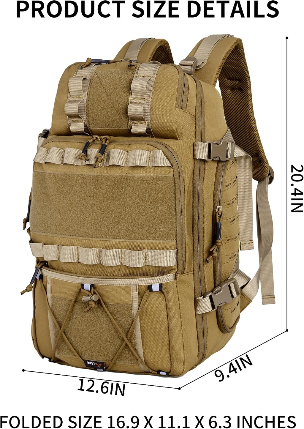 Tactical Backpack 35L Military Molle Pack 900D Waterproof Assault Rucksack Large Capacity Outdoor Hiking Camping Trekking Bag for Travel Hunting Survival and Adventure