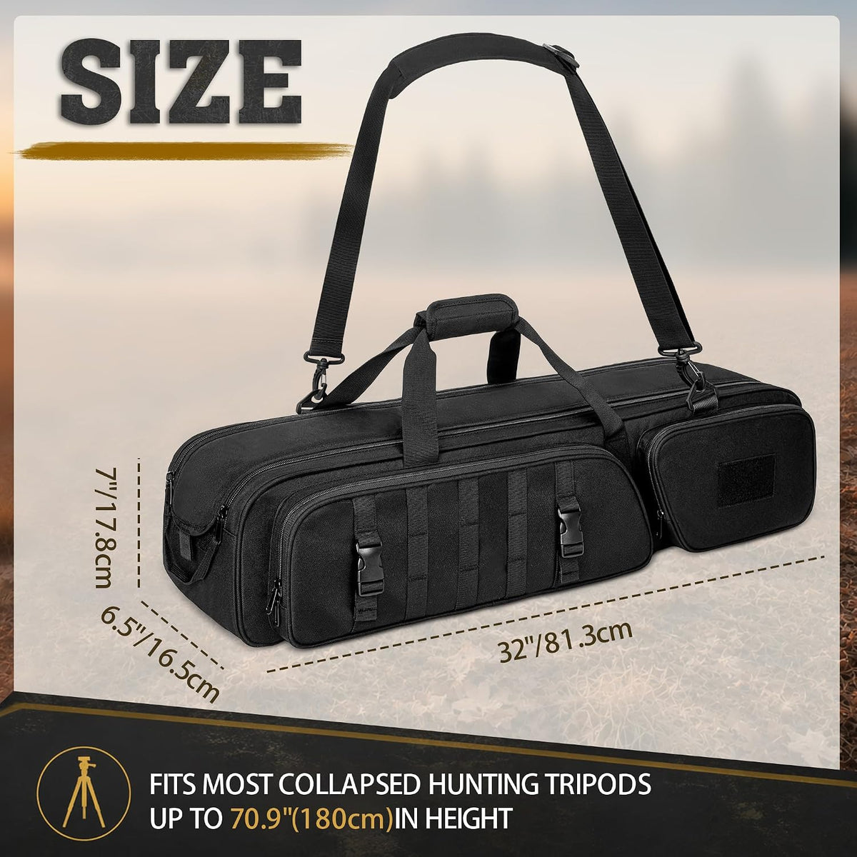 GOBUROS Hunting Tripod Carrying Bag Compatible with BOG DeathGrip Tripods