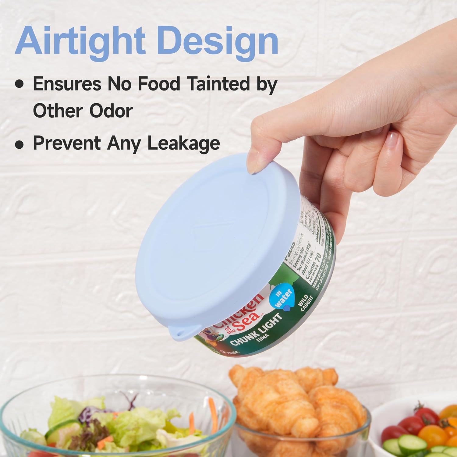 4PCs 4-inch Silicone Tuna Can Lids for 12oz Bumble Bee | Chicken of the Sea | StarKist Tuna Can, Reusable Can Topper, Can Cover for Canned Good, Freezer & Dishwasher Safe (Can NOT Included)