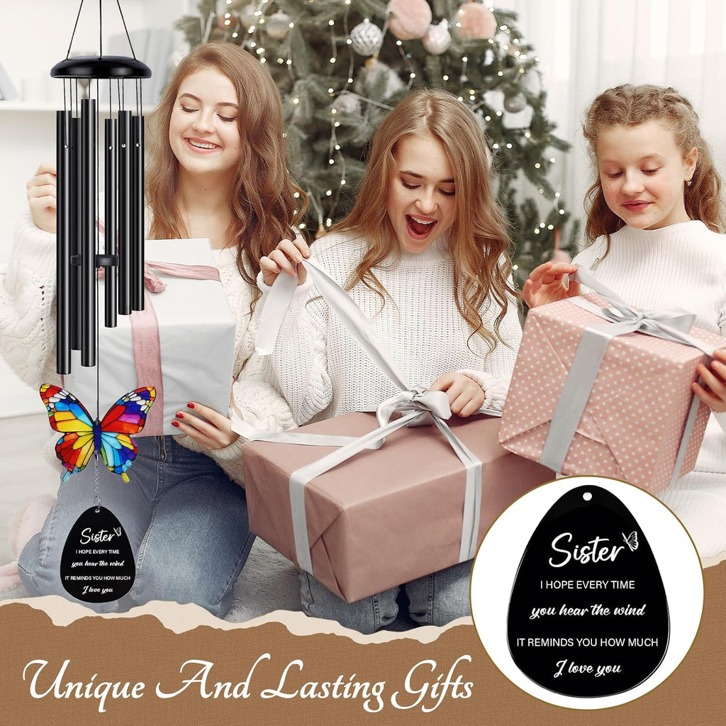 Sisters Gifts from Sister, Sister Birthday Gift from Sisters, Gift for Sisters Birthday, Sisters Present from Sis Brother, Sis Wind Chimes, Best Sis Ever Presents for Christmas, Mothers Day