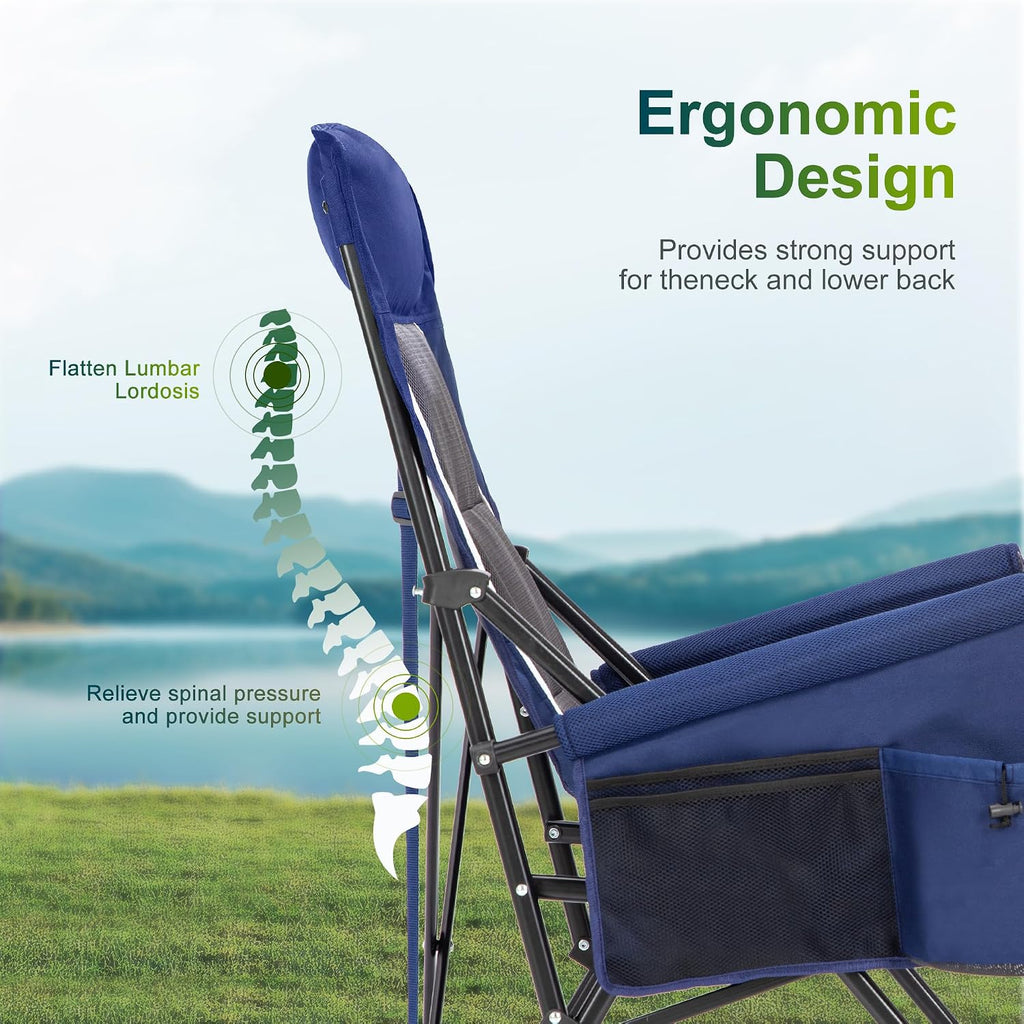 ALPHA CAMP Oversized Camping Chair for Adult Lawn Chair for Outdoor Camping
