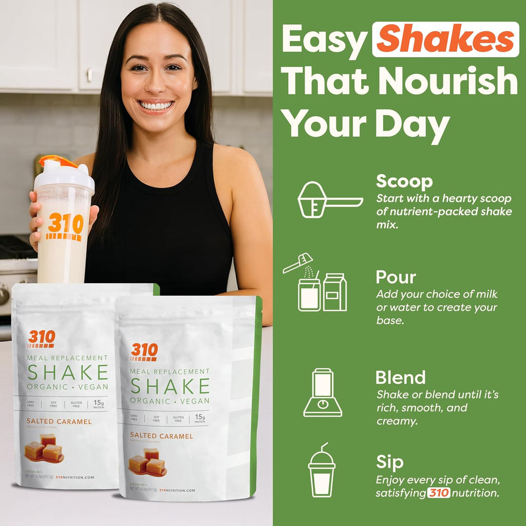 310 Nutrition Organic All-In-One Meal Replacement Shake Powder - Caramel