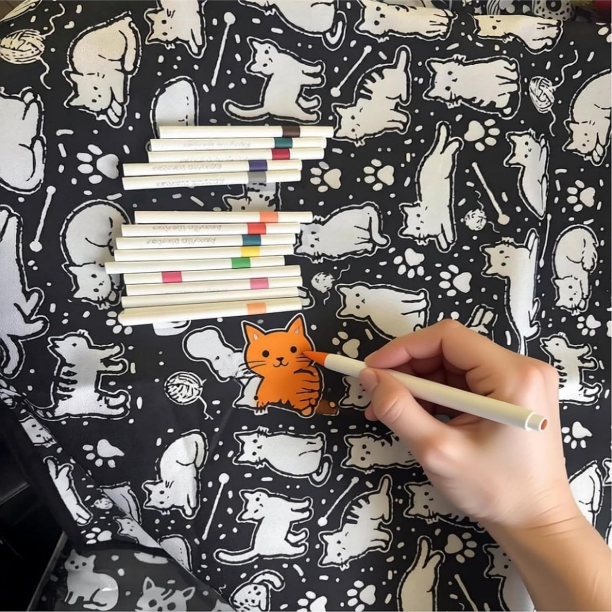 DIY Coloring Blanket with 24 Color Markers