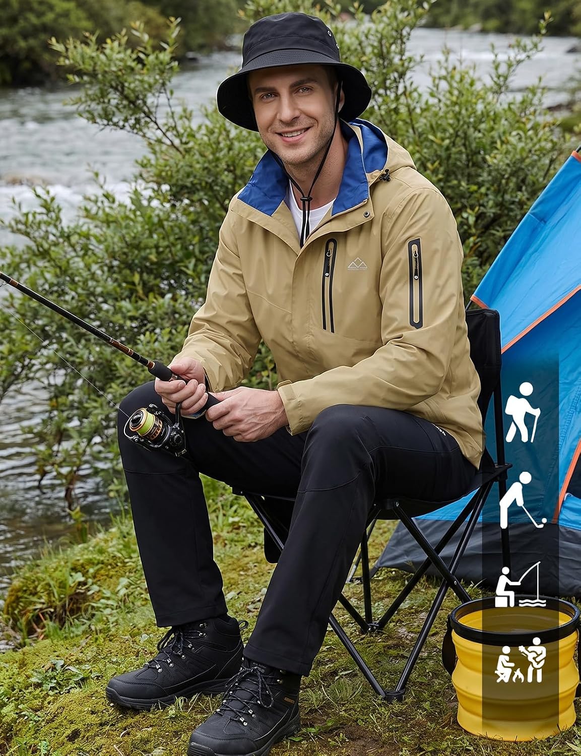 TBMPOY Men's Lightweight Rain Jackets Waterproof Raincoat with Hood
