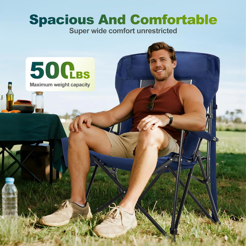 ALPHA CAMP Oversized Camping Chair for Adult Lawn Chair for Outdoor Camping