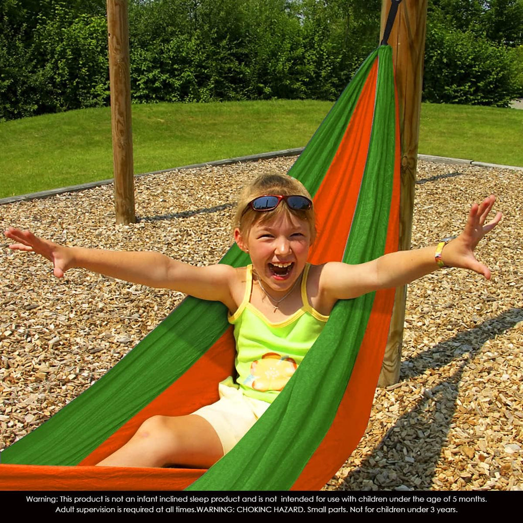 Grassman Kids Small Hammock for Camping Portable Hammock for Child Girls Boys Ultralight Backpack Mini Hammocks with Straps Orange
