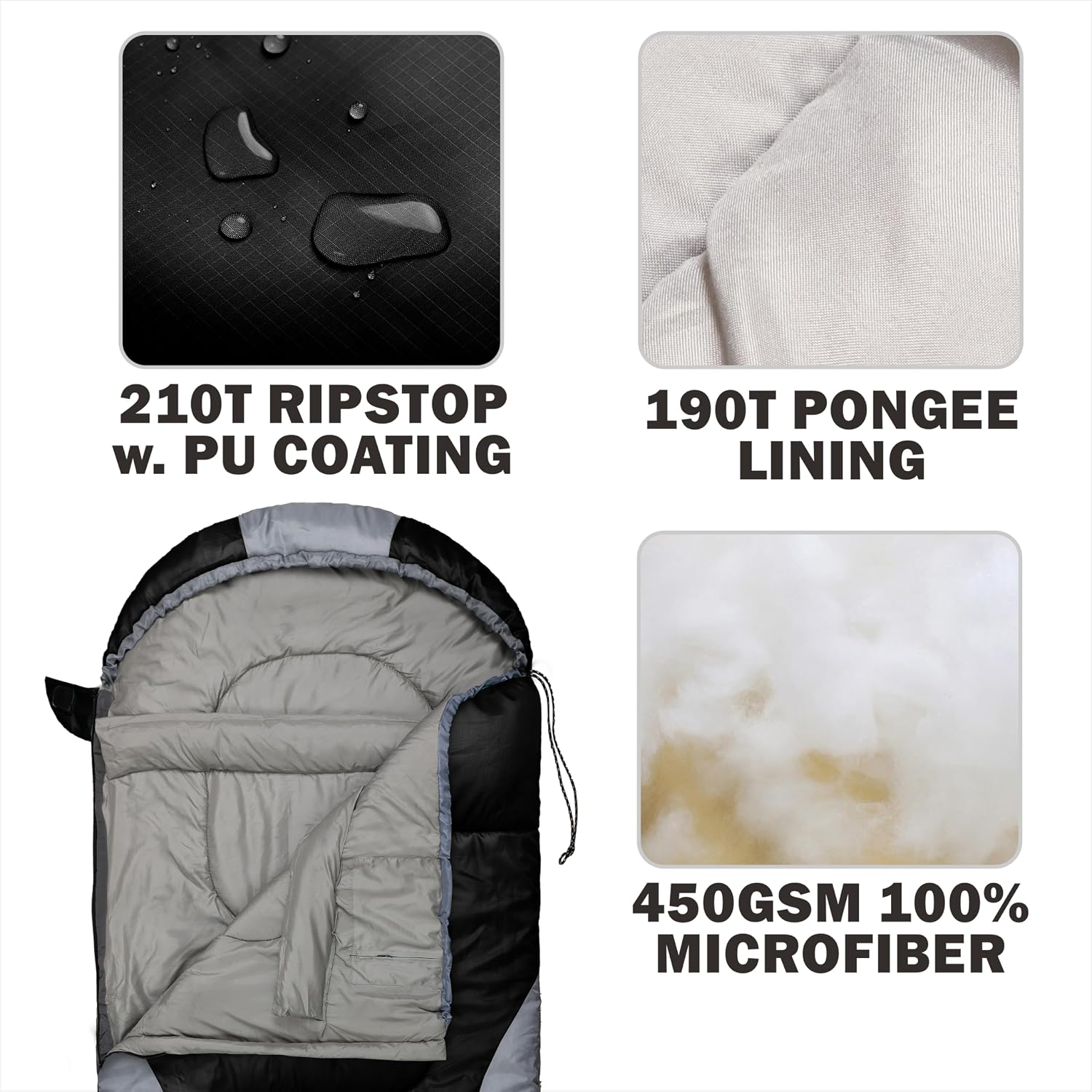 0 Degree Winter Sleeping Bags for Adults, Cold Weather Camping