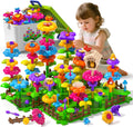 112 Pcs Flower Garden Toy, Toddler Girl Toys 3-4 Years Old Girls Gardening Building Gifts Set Best Educational Learning Fine DIY Crafts Stem Construction Stacking Kit for 3 4 5 6 7 Year Kids Birthday