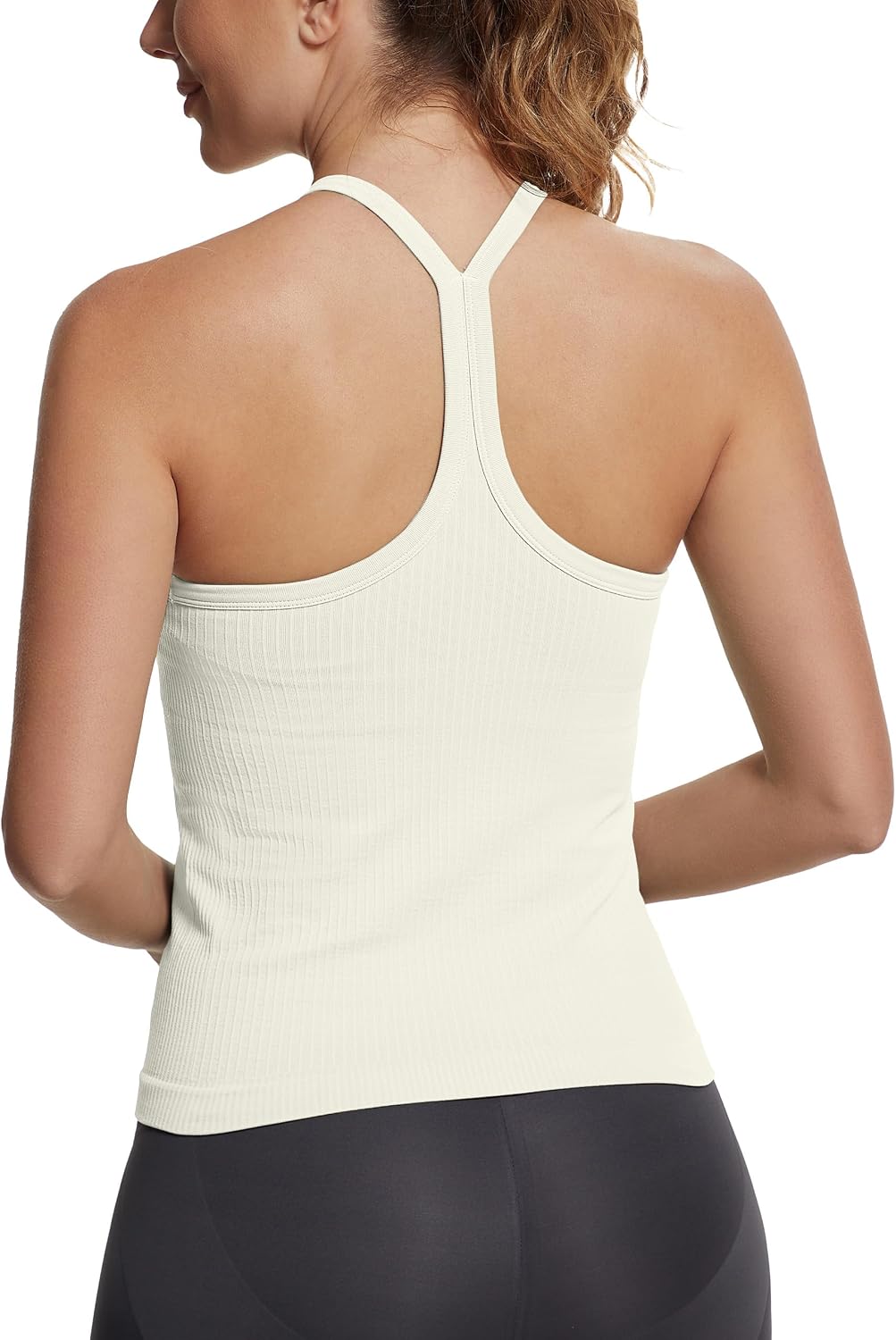 MathCat Seamless Workout Tank Tops with Built in Bra