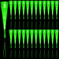 48 PCS Green Glow Fiber Wands Sticks LED Light Wands 3 Modes Flashing Fiber Optic Light Rod Bulk Fiber Optic Wands for Bar St. Patrick's Day Halloween Christmas
