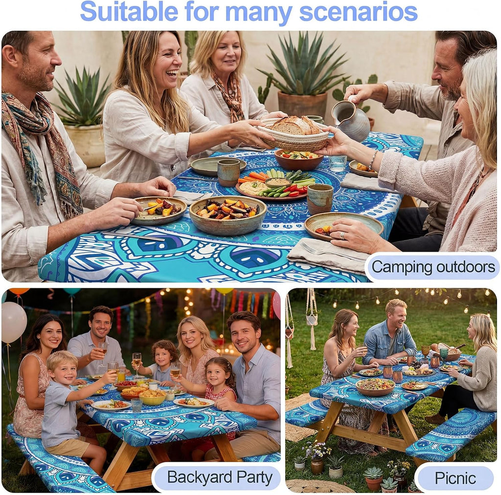 Play Tailor Picnic Table Cover Bench Covers Camping Essentials Tablecloth