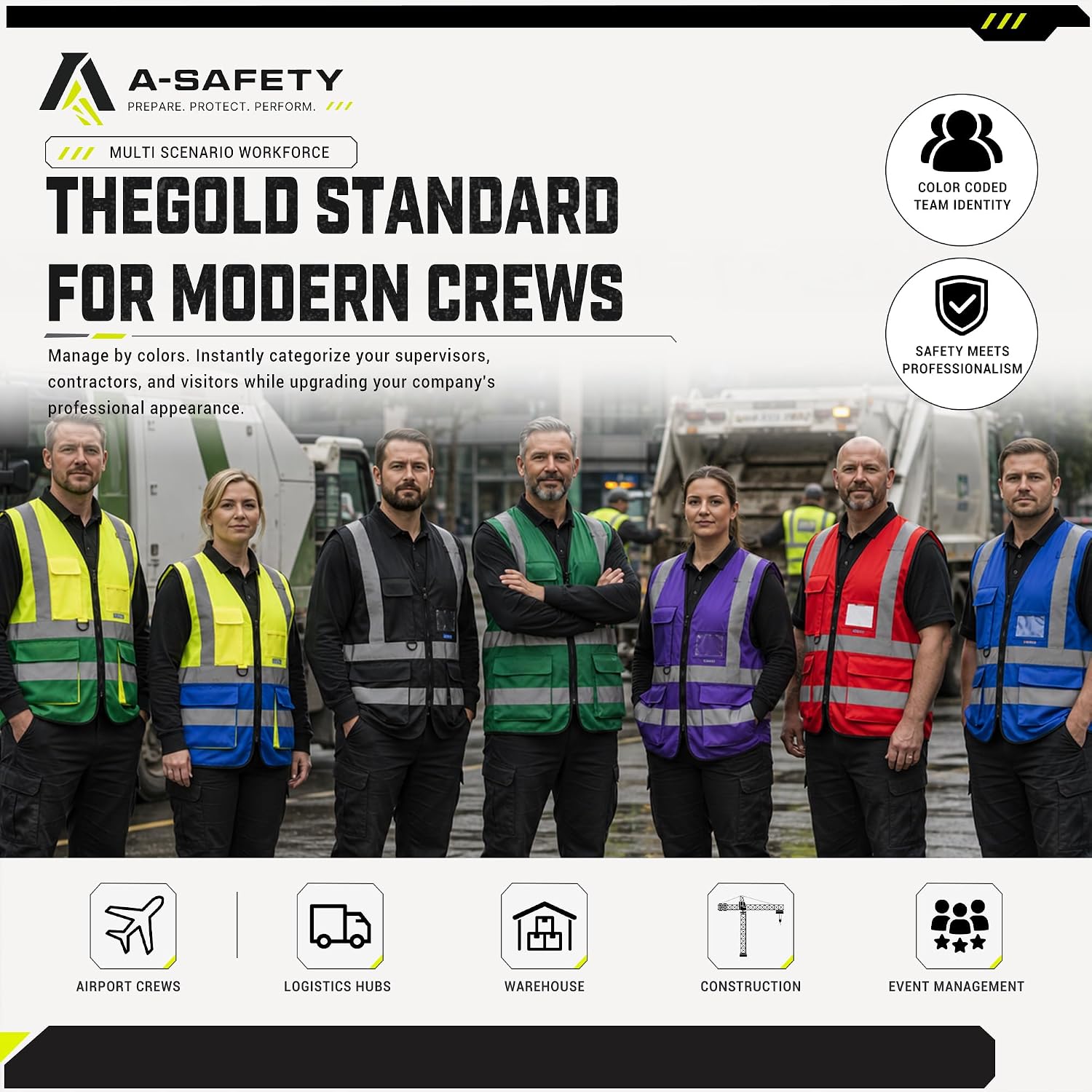 A-SAFETY High Visibility Reflective Safety Vest Customize Logo (XS-8XL)