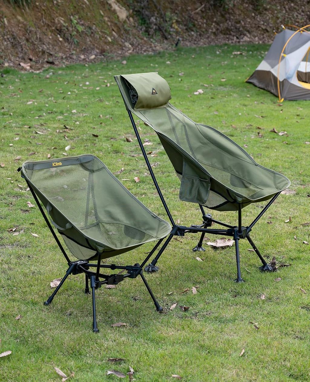 iClimb Ultralight Compact Folding Anti-Sinking Chair, Green