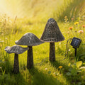 Solar Lights Outdoor Decor, Solar Metal Mushroom Yard Decorations Outdoor
