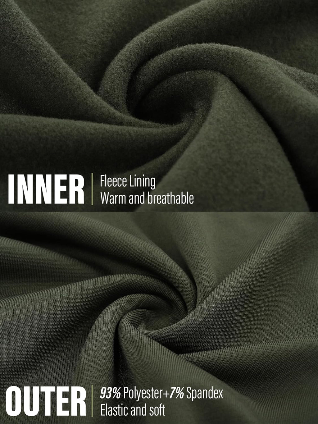 URATOT Men's Thermal Underwear Bottom Fleece Long Johns for Men Soft Warm Base Layer Thermal Pants for Cold Weather