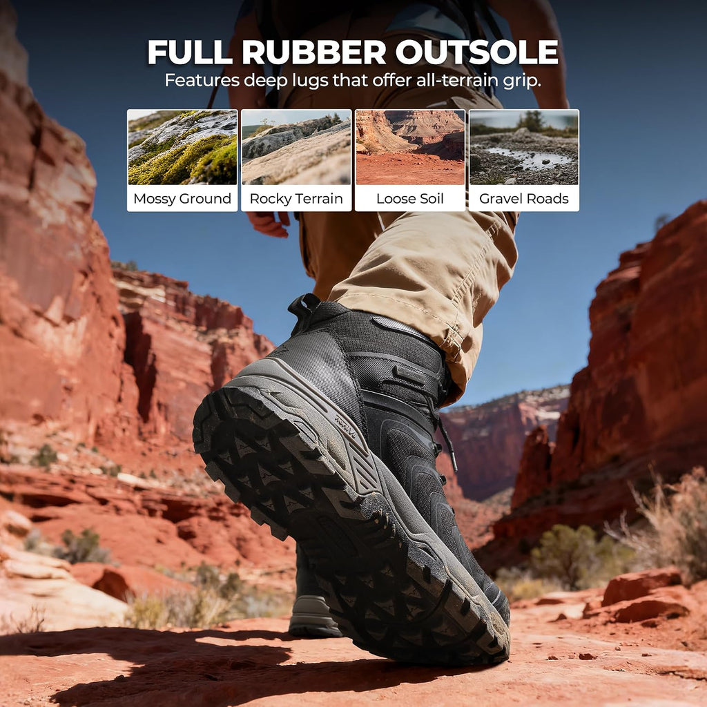NORTIV 8 Men's Waterproof PRO Hiking Boots Outdoor Lightweight Non-Slip Arch Support Trekking Camping Ankle Boots Armadillo Update