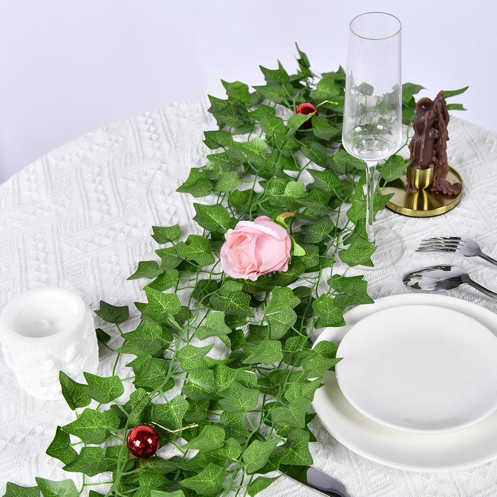 50 Pack 375 Feet Fake Vines for Room Decor Artificial lvy Greenery Garland Vine Leaves, Leaf Plants Flowers Foliage for Bedroom,Garden Wall.Decor Indoor Outdoor
