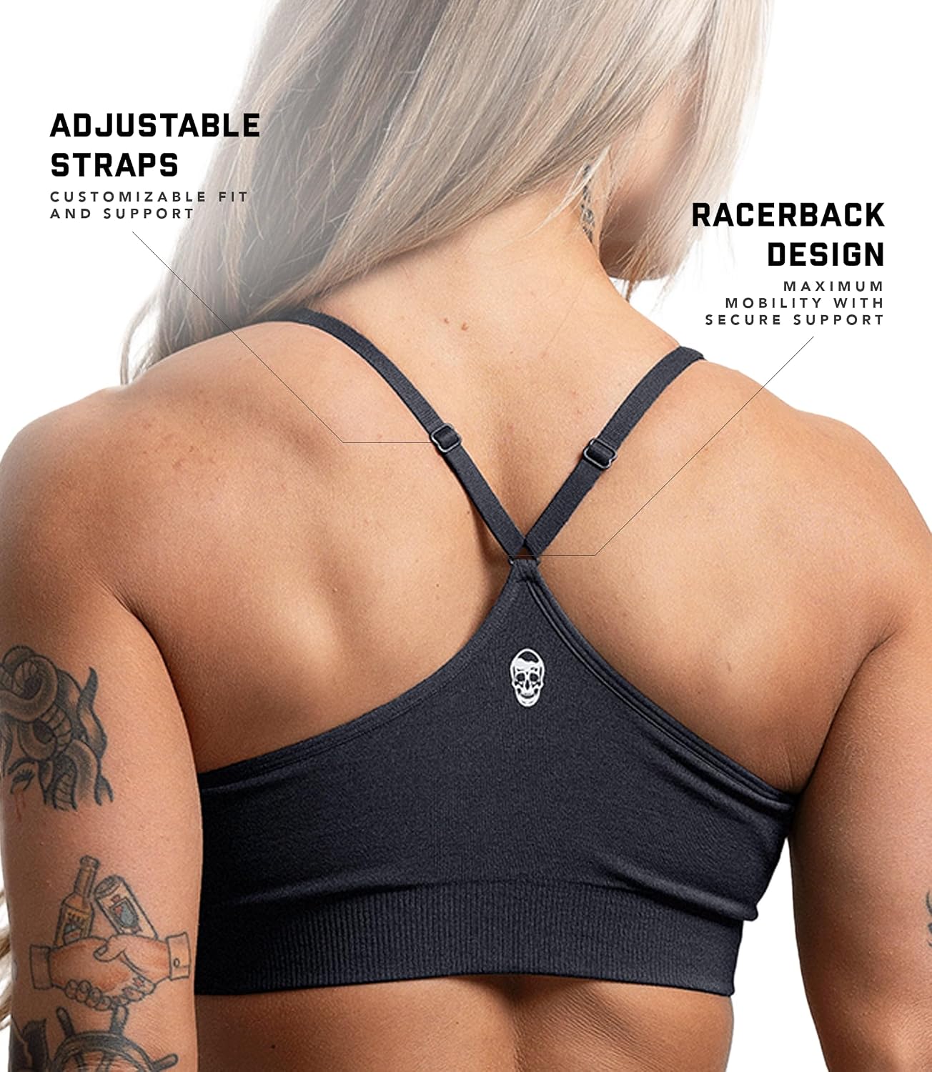 Gymreapers Seamless Sports Bra for Women - Wireless Compression Padded Supportive Bras for Gym, Yoga, & Fitness