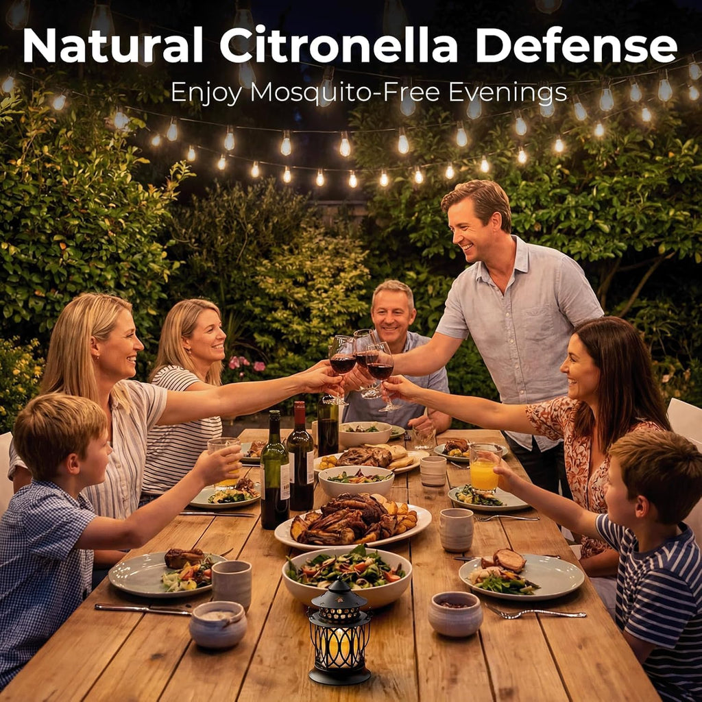 Citronella Candles Outdoor, 2 Pack Citronella Candle Lanterns with Lid