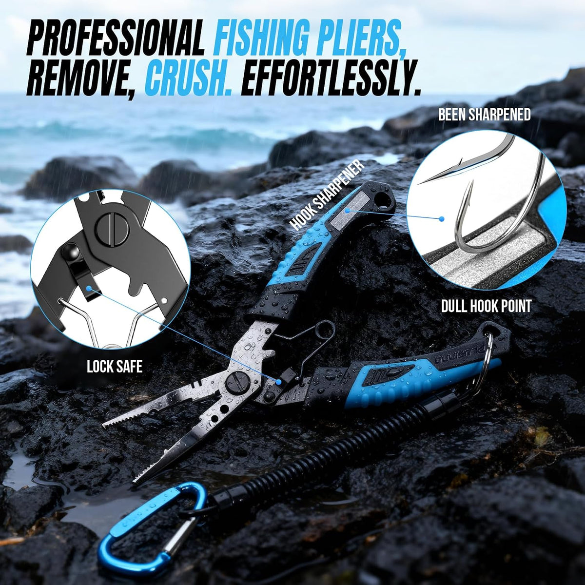 PLUSINNO Fishing Gear, Fishing Tools, Fishing Accessories, Corrosion Resistant Fishing Pliers Kit, Fishing Knife, Floating Fish Lip Gripper Fishing Gifts for Men, Gifts for Fishermen