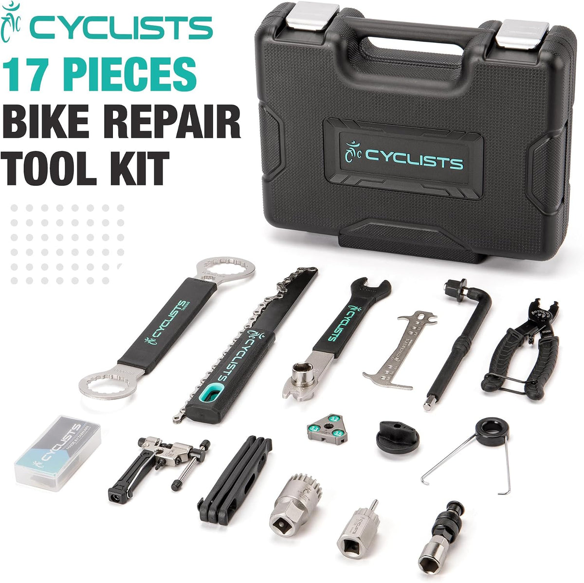cyclists 17 PCS Bike Tool Kit - Bicycle Repair Tool Set with Storage Case