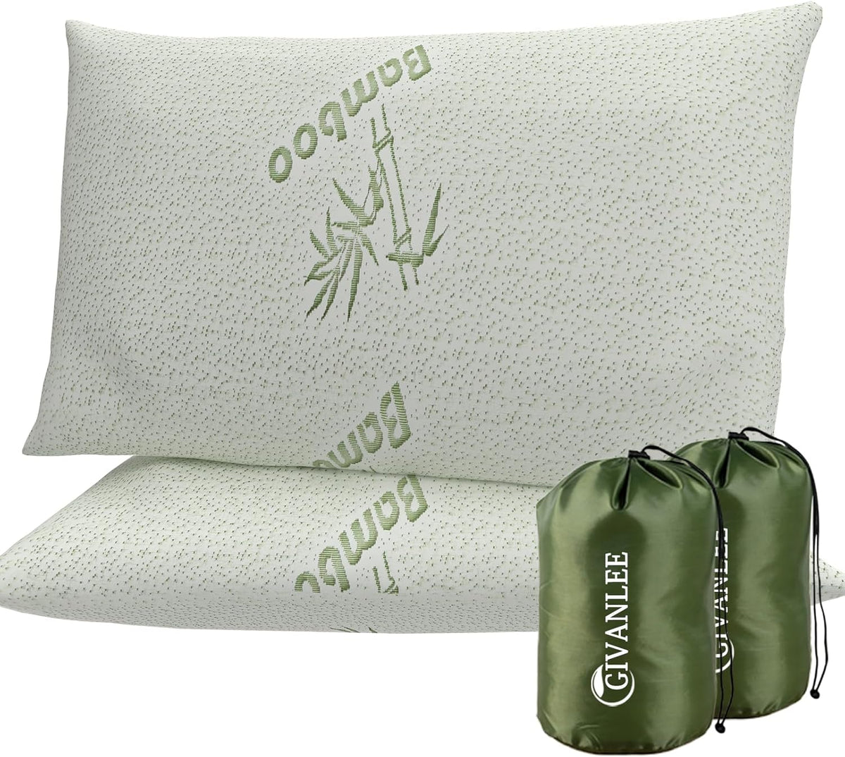 Camping Pillow for Sleeping 2 Pack,Filled in Shredded Memory Foam