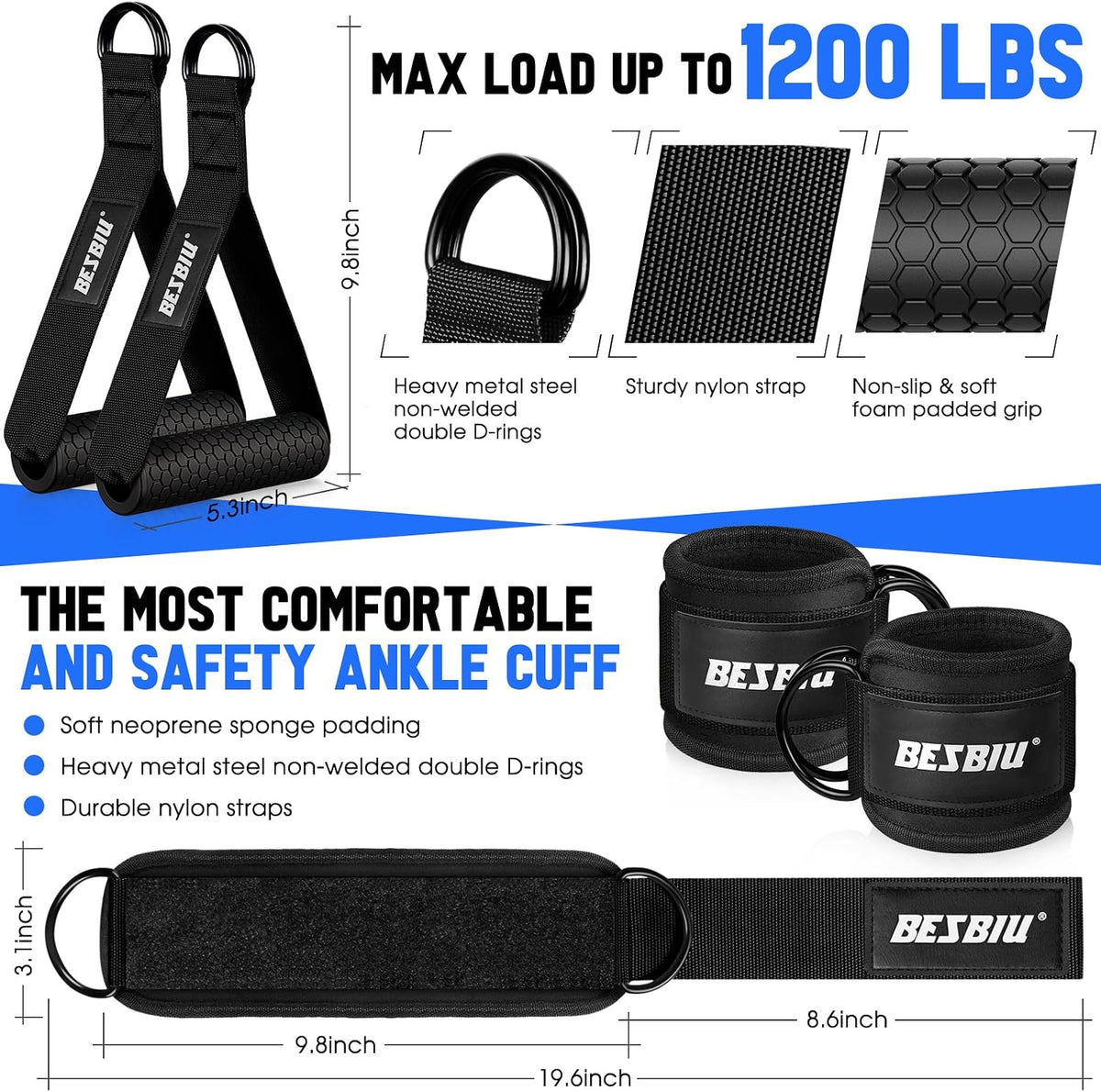 Heavy Resistance Bands for Working Out, 300lbs/360lb/420lb Exercise Bands Workout Bands with Handles, Door Anchor, Ankle Straps, Home Gym Workout Equipment for Men Fitness Strength Training Stretching