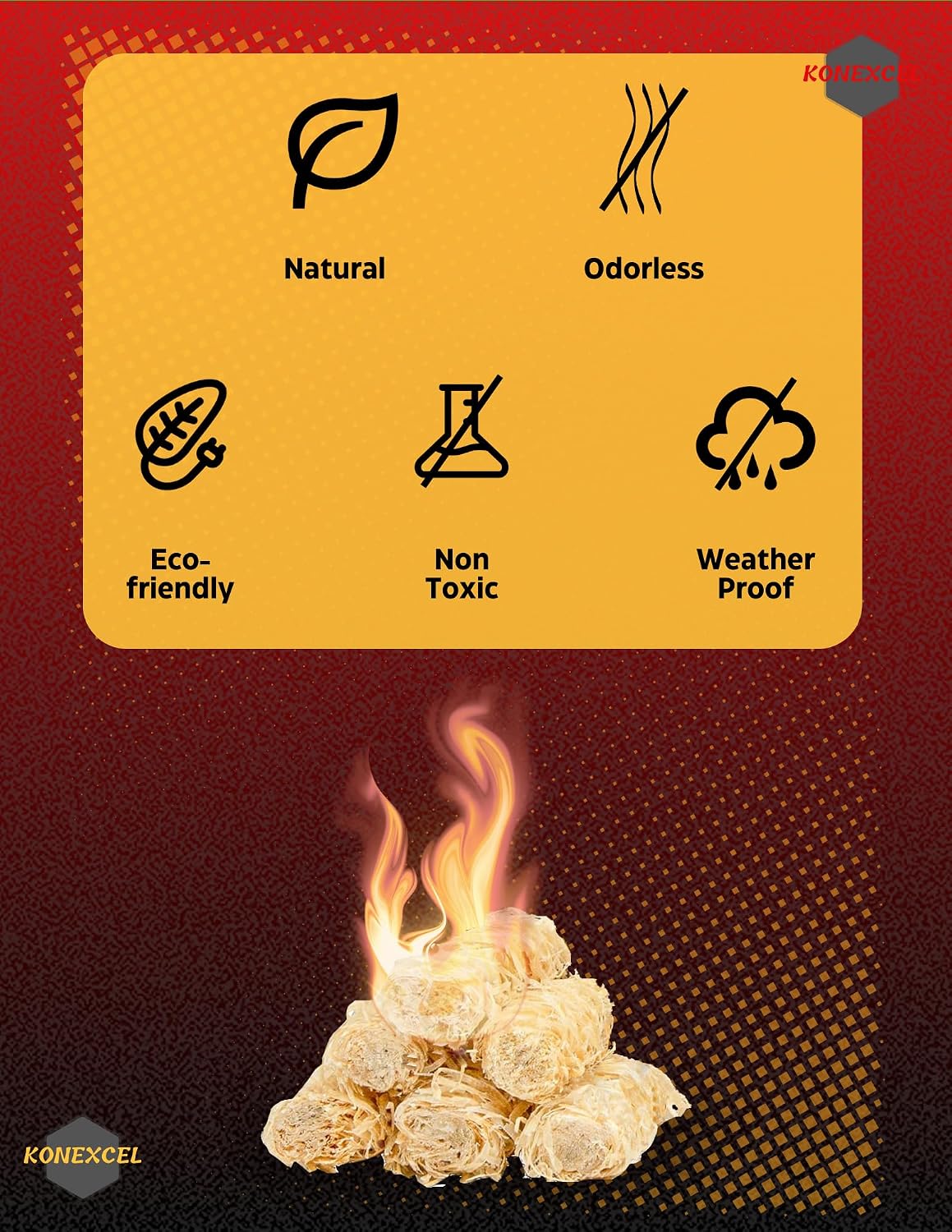 130 pcs Large Fire Starters, Natural Fire Starter for Campfires, Firestarters for Grill & Chimney Charcoal Starter. Firestarter Fireplace, Grilling, BBQ, Pellet Stove, Wood, Fire Pit, Smoker