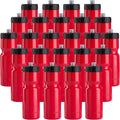 50 Strong | Bulk Water Bottles, 24-Pack, 22 oz, Sports Squeeze, Red