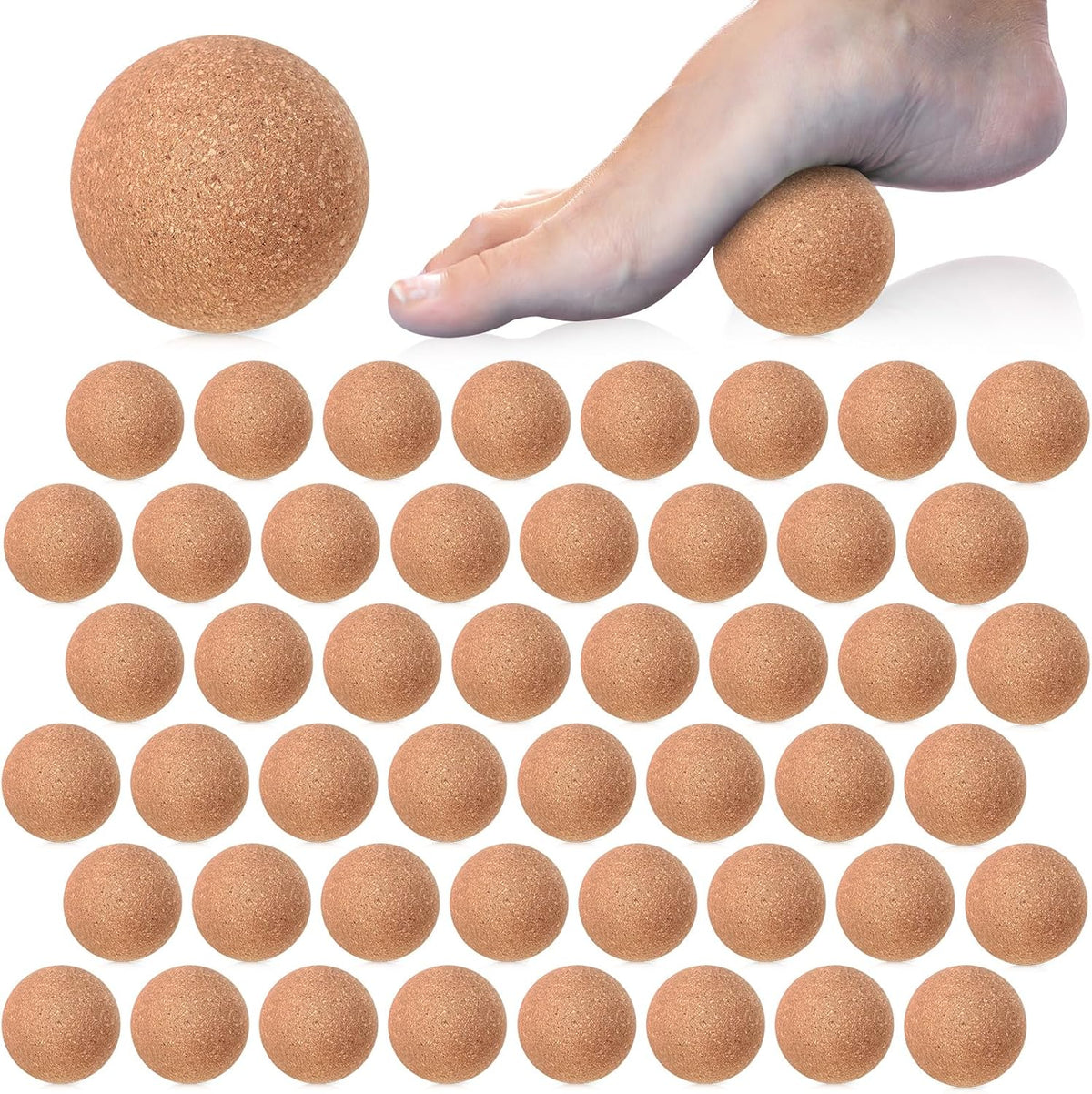 Seenelling 20 Pcs Cork Massage Ball Myofascial Release Therapy, 2 Inch