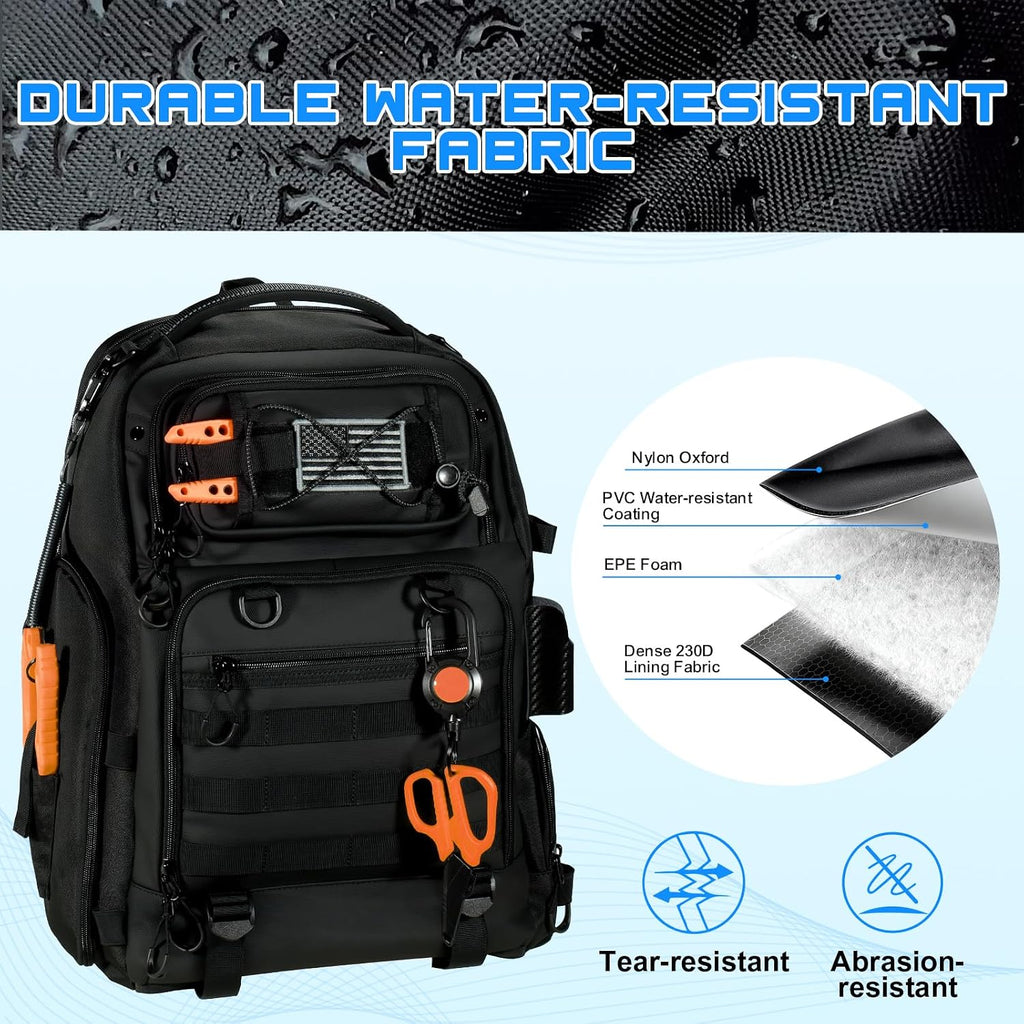 50L Fishing Backpack with 4 Tackle Boxes, Comfortable Straps
