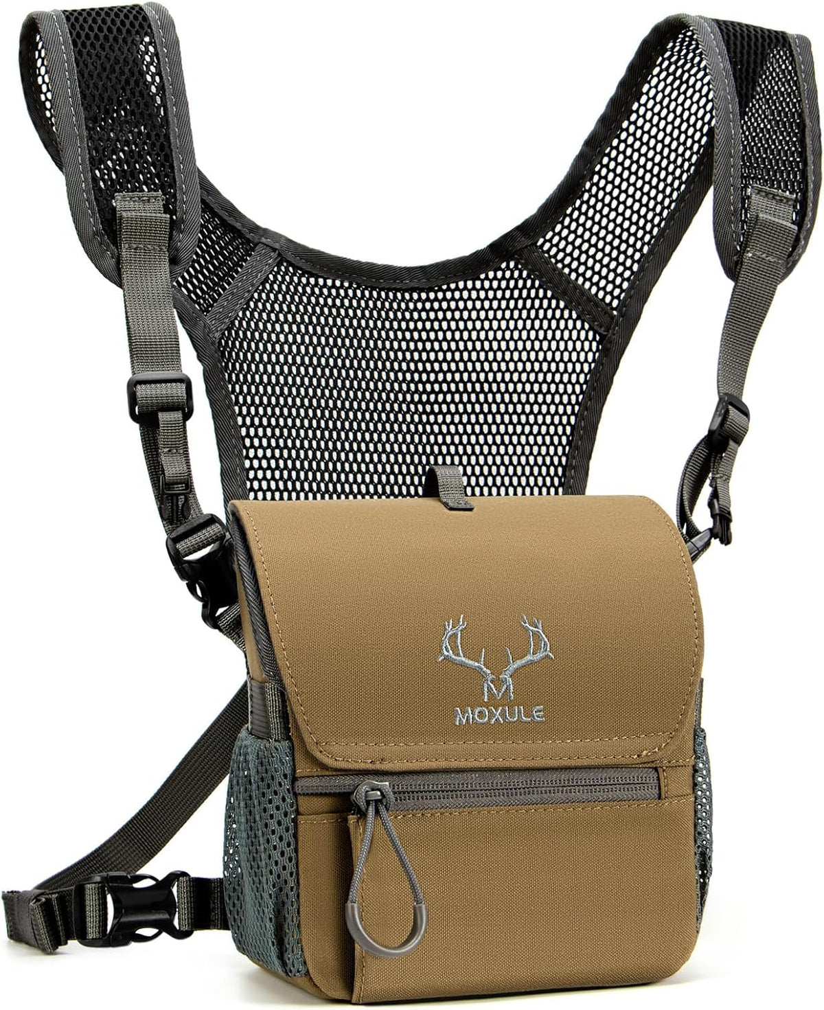 MOXULE Binocular Harness Chest Pack: Bino Case, Magnetic Lid, Rain Cover