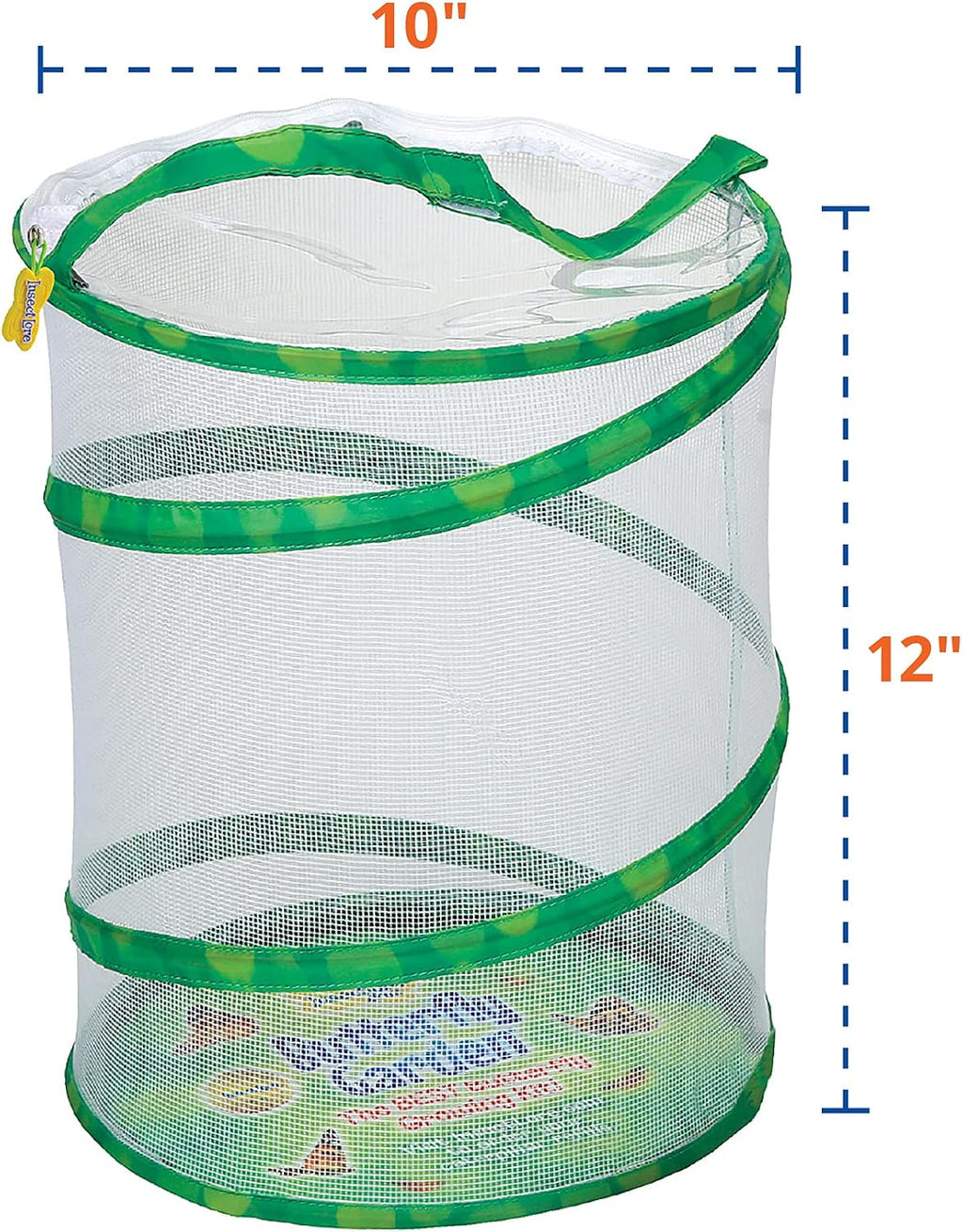 Insect Lore Butterfly Garden Habitat - Washable, Reusable, Folds Flat - Medium 12 Inch Butterfly Growing Habitat