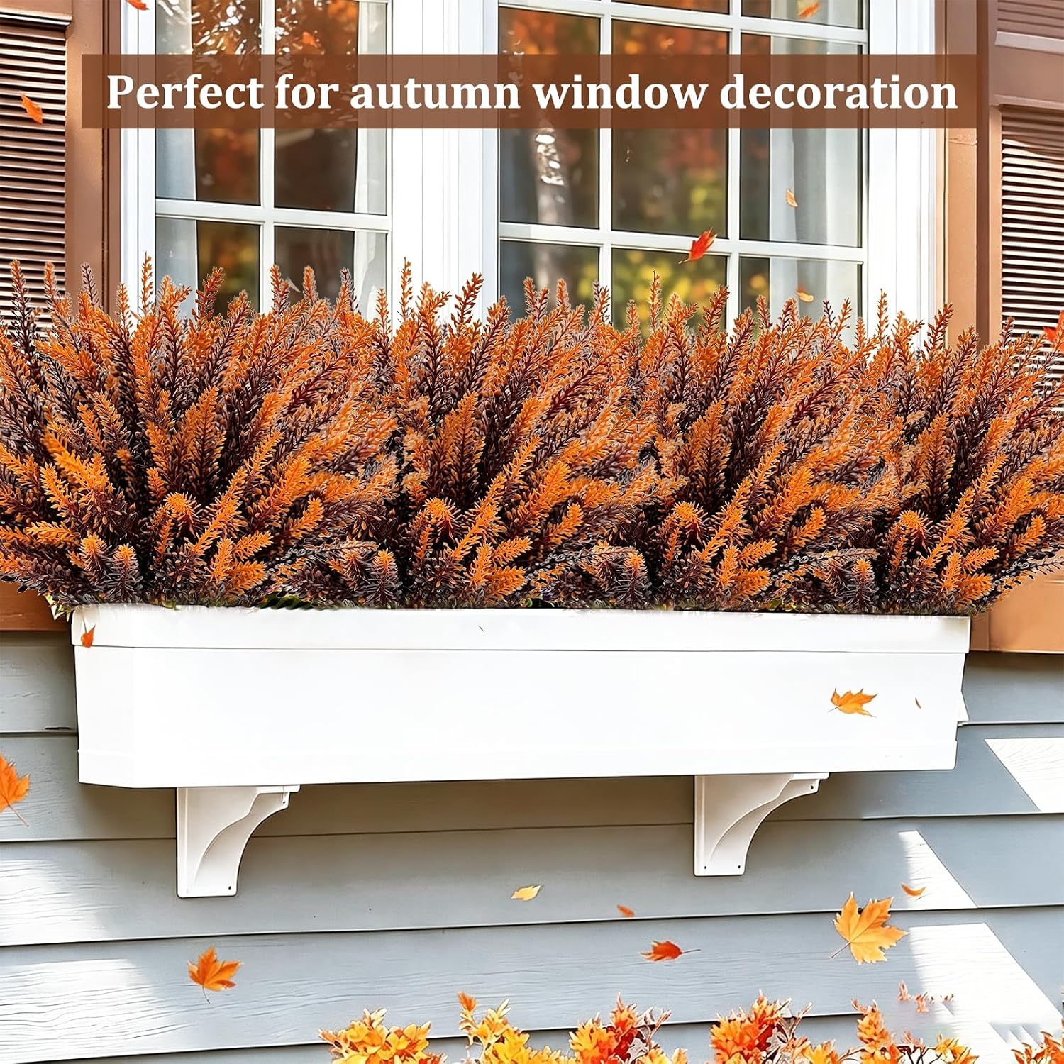 TURNMEON 10 Bundles Artificial Fall Flowers for Outdoors Fall Decorations