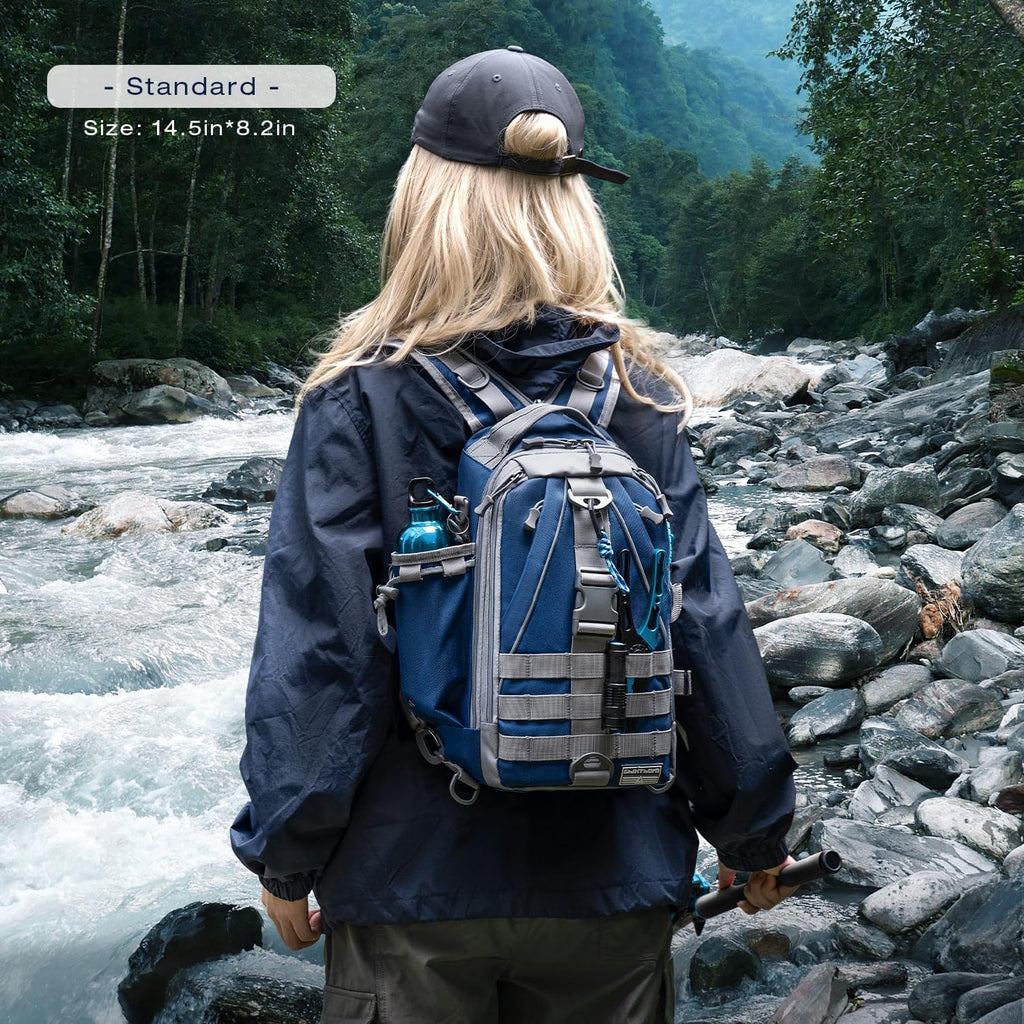 Ghosthorn Fishing Backpack with Rod Holder, Tackle Storage Bag Lightweight