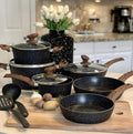 Kitchen Academy Pots and Pans Set Non Stick, 12pcs Induction Cookware