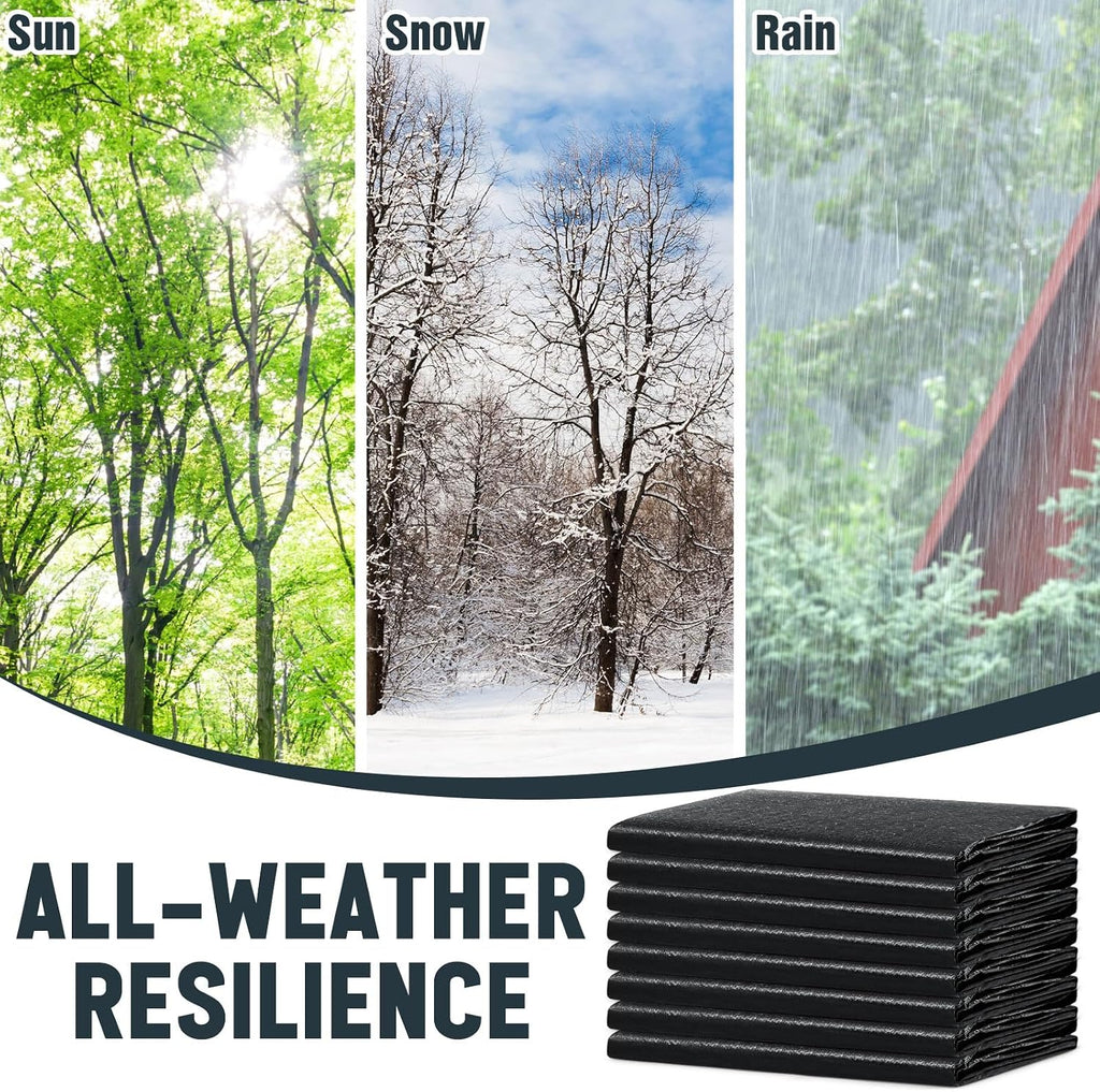 8 Pack 4 x 6 ft Black Tarps, 5.5 Mil Heavy Duty Waterproof Tarp