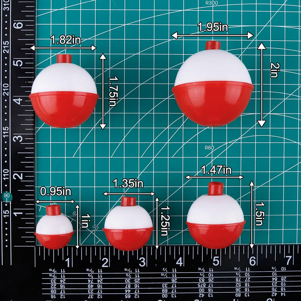 Dr.Fish 20 Pack Fishing Bobbers, Snap on Fishing Floats Hard ABS Spring Float Push Button Bobber for Trout Bass Crappie Freshwater