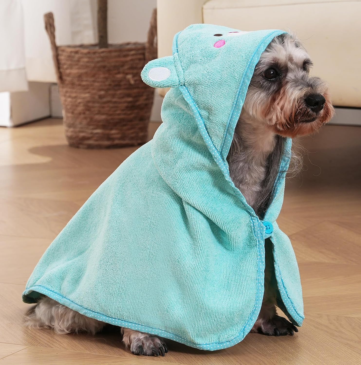 Dog Hooded Bathrobe Towel Fast Drying Absorbent Bath Warm Blanket