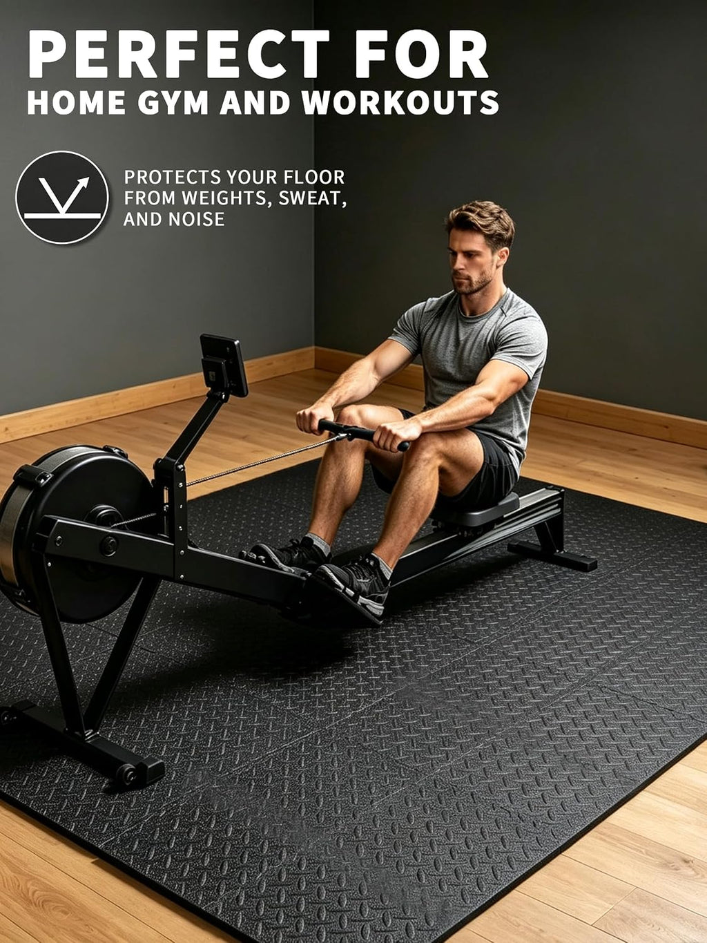Gym Flooring for Home Gym, 18 PCS Anti-Slip Interlocking Foam Floor Tiles, 12.6"x12.6"x0.4" EVA Exercise Mats, Puzzle Floor Mat For Workout, Yoga, Kids Play Area, Treadmill, Garage
