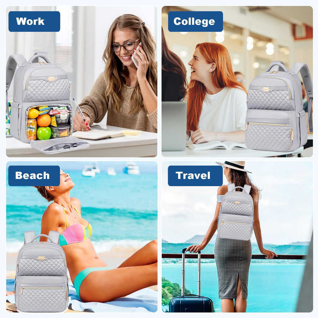Weitars Lunch Backpack, Insulated Cooler Backpack 15.6 Inch Laptop Backpack For Women Men For Women Nurses Teacher Gifts for College Work Beach Camping Picnics Travel