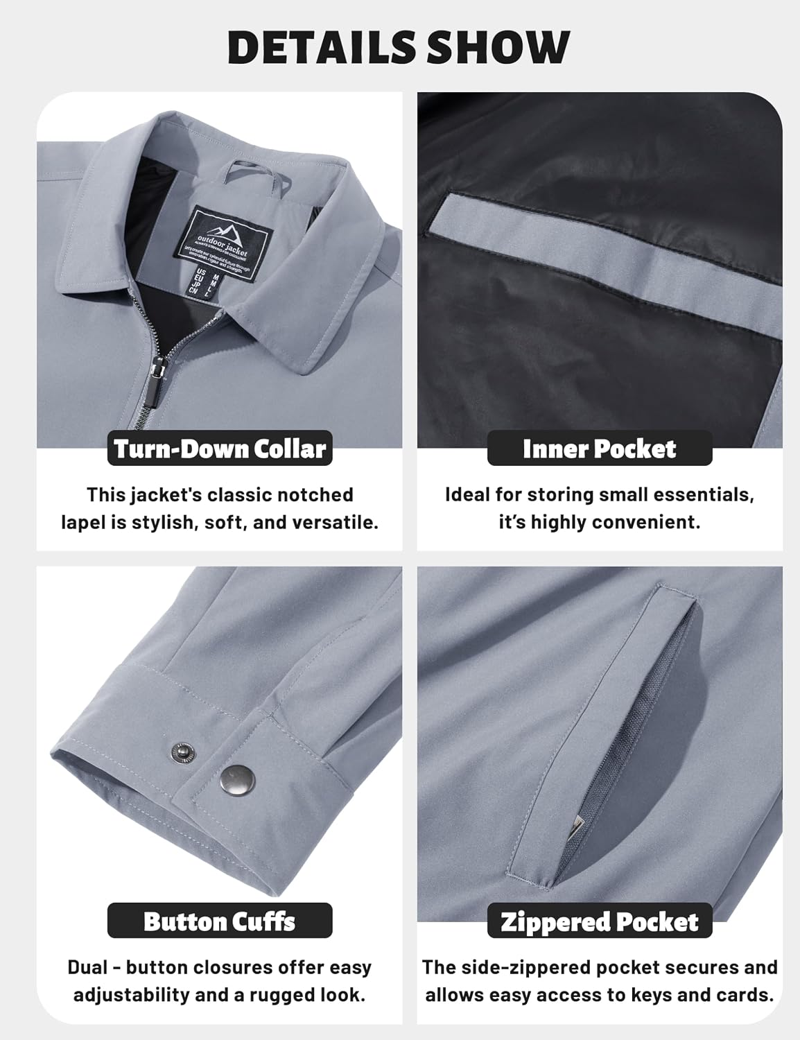TACVASEN Men's Lightweight Jacket Fall Water-repellent Windbreaker Jackets