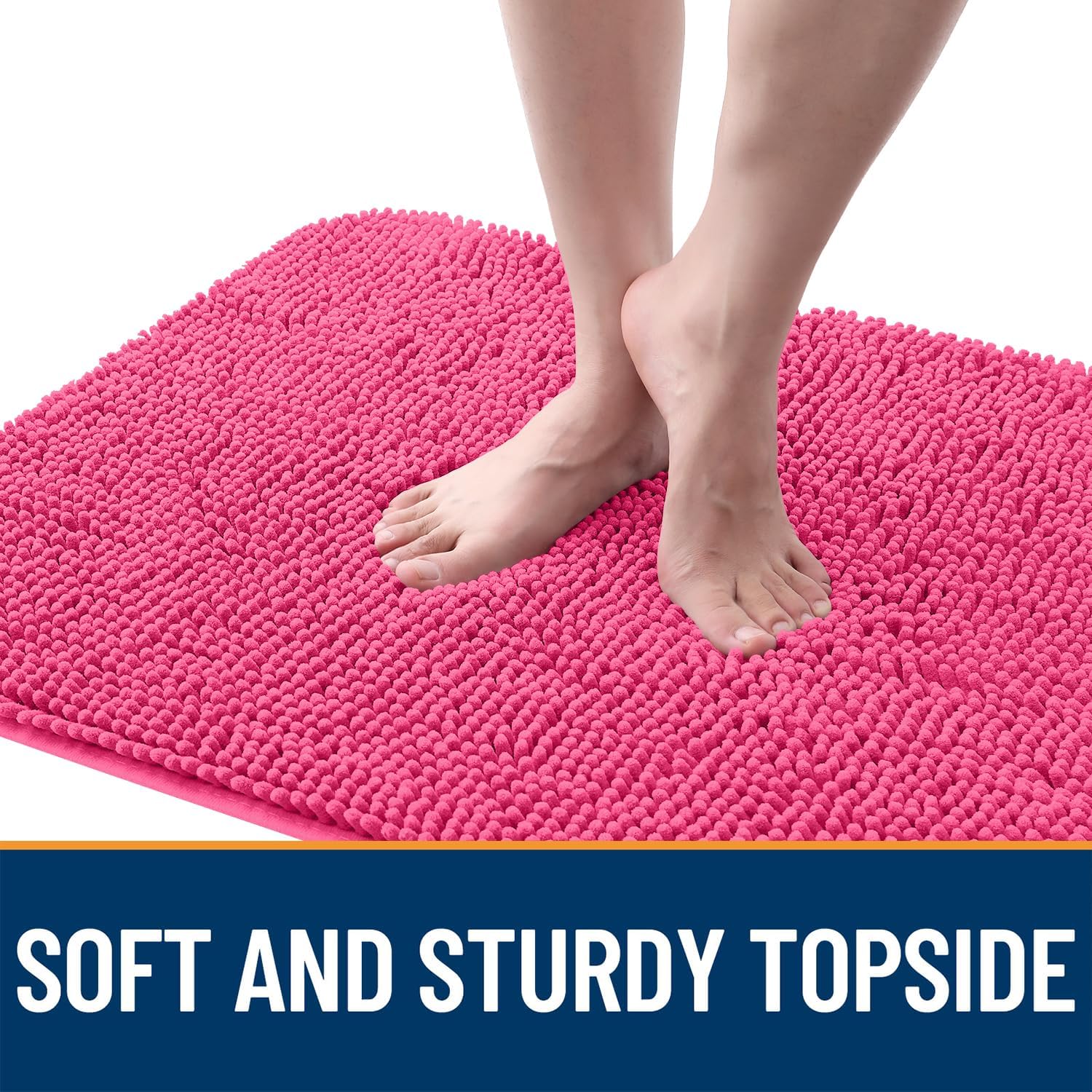 OLANLY Dog Door Mat for Muddy Paws 24x16, Super Absorbent Chenille Mud Mat