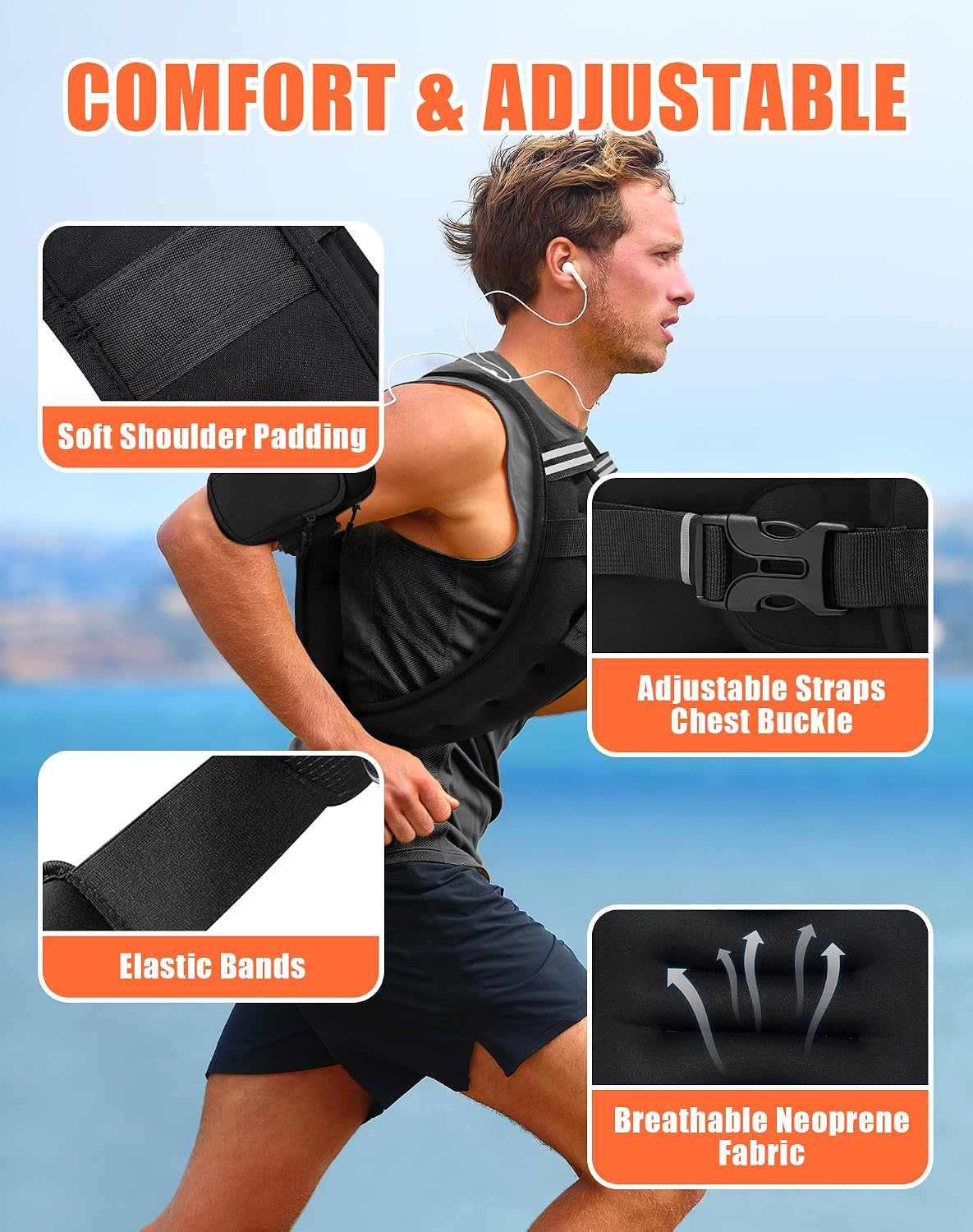 HOMESURE Weighted Vest with Reflective Stripe