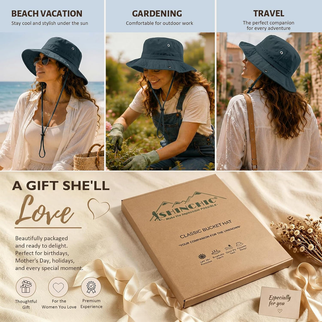Womens Satin Lined Sun Hat UV Protection Washed Cotton Sun Hat with Satin Lining for Outdoor Beach Travel Hiking